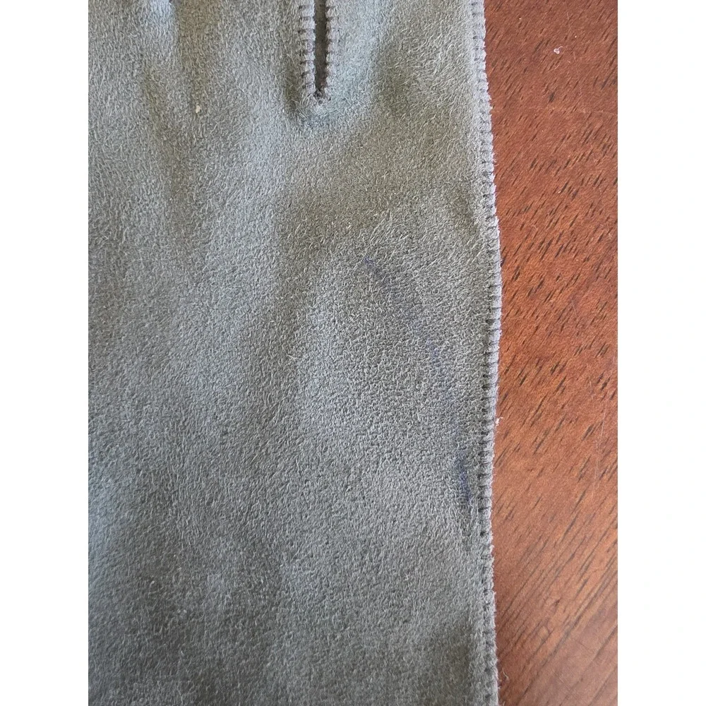 Max Mara S Women Green Gloves Italy Classic Elbow Long Leather